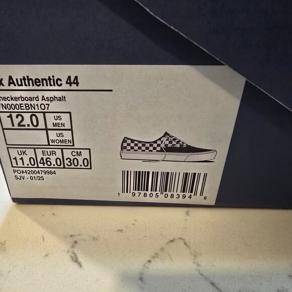 Vans LX Authentic 44 Sneaker in Checkerboard Ashalt VN000EBN1O7 MENS 12 NEW - Picture 9 of 14